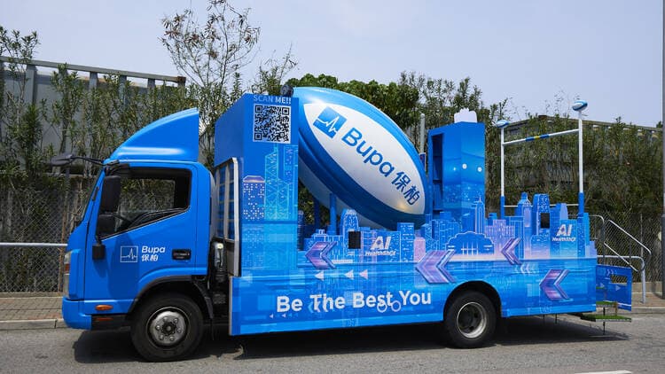 Photo of Bupa's popup truck at Rugby Sevens